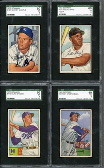 1952 Bowman Complete Set of 252 Cards with 9 SGC Graded